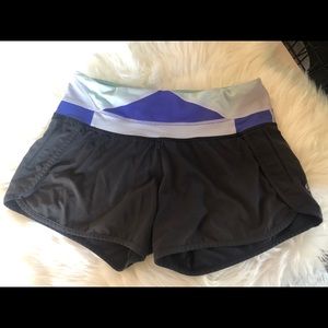 lululemon athletica Black and Blue Athletic Shorts